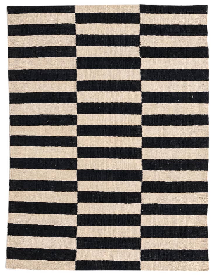 Detail image of 3' 4 x 4' 10 Hand Woven Kilim Modern Wool Rug