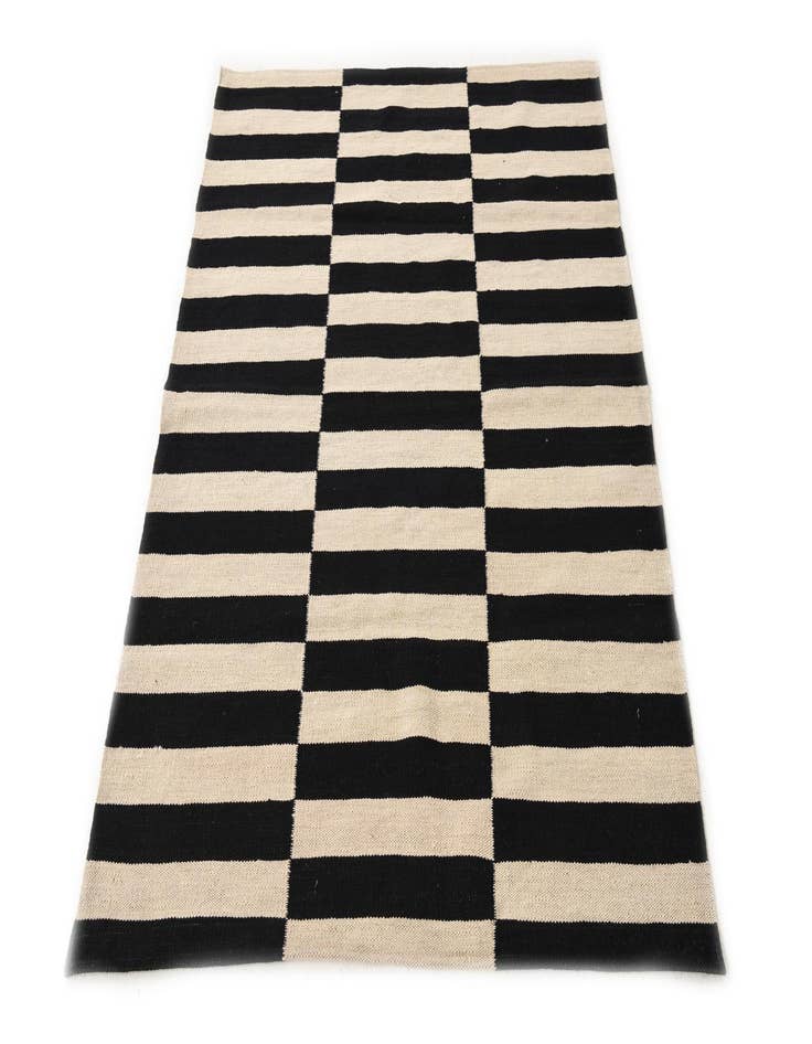 Detail image of 3' 7 x 4' 9  Hand Woven Kilim Modern Wool Rug