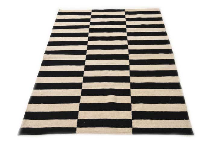 3' 7 x 4' 9 Hand Woven Kilim Modern Wool Rug