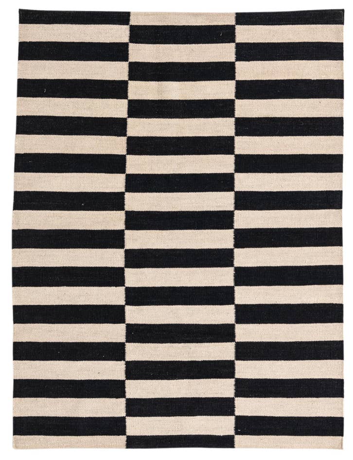 Detail image of 3' 7 x 4' 9 Hand Woven Kilim Modern Wool Rug