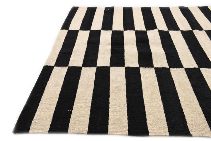 3' 4 x 4' 10 Hand Woven Kilim Modern Wool Rug