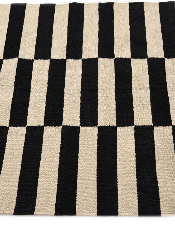 Detail image of 3' 4 x 4' 10  Hand Woven Kilim Modern Wool Rug