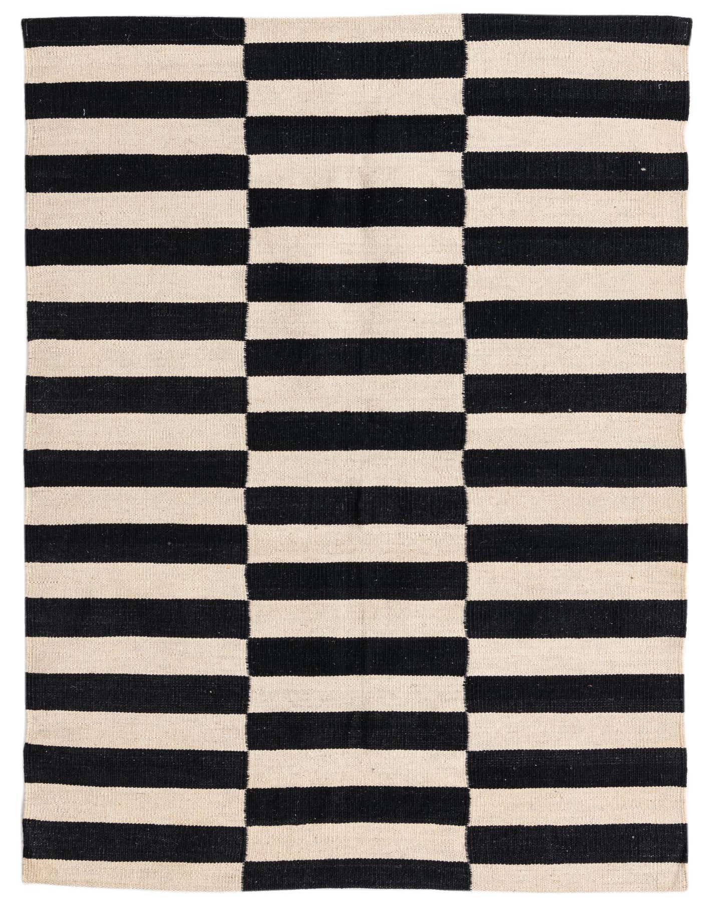 3' 4 x 4' 10 Hand Woven Kilim Modern Wool Rug