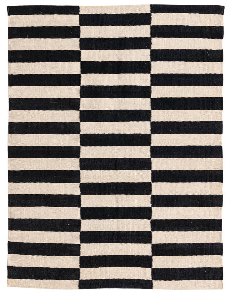 Detail image of 3' 4 x 4' 10 Hand Woven Kilim Modern Wool Rug