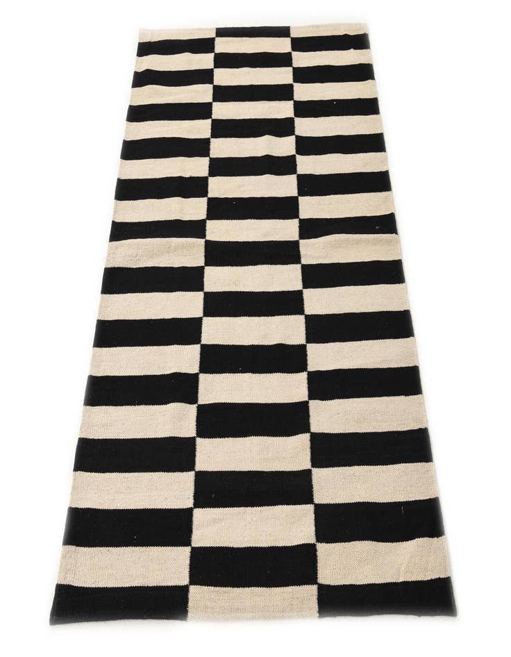 Detail image of 3' 4 x 4' 10  Hand Woven Kilim Modern Wool Rug