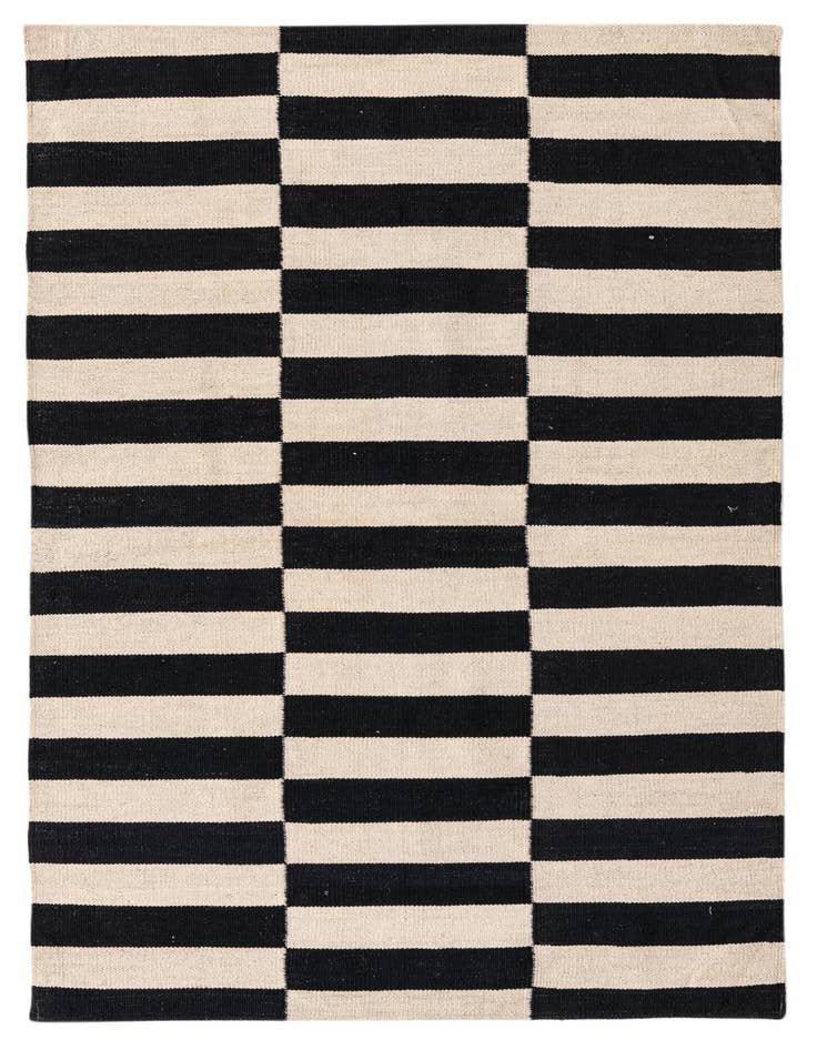 Detail image of 3' 4 x 4' 10 Hand Woven Kilim Modern Wool Rug