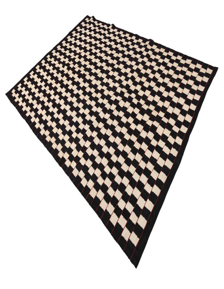 Detail image of 6' 7 x 9' 6  Hand Woven Kilim Modern Wool Rug