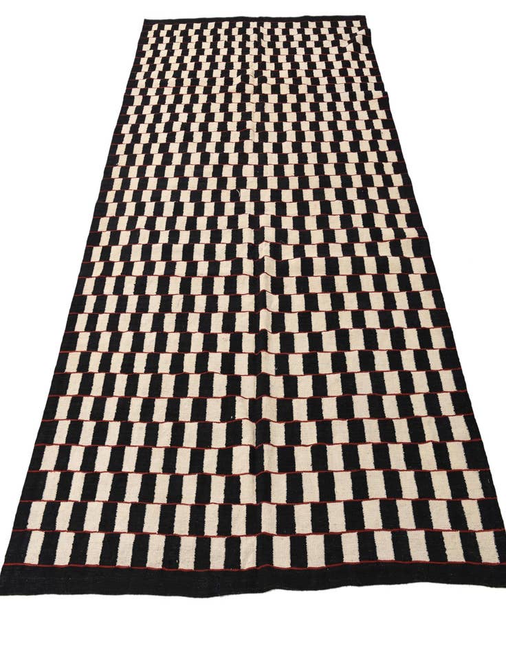 Detail image of 6' 7 x 9' 6  Hand Woven Kilim Modern Wool Rug