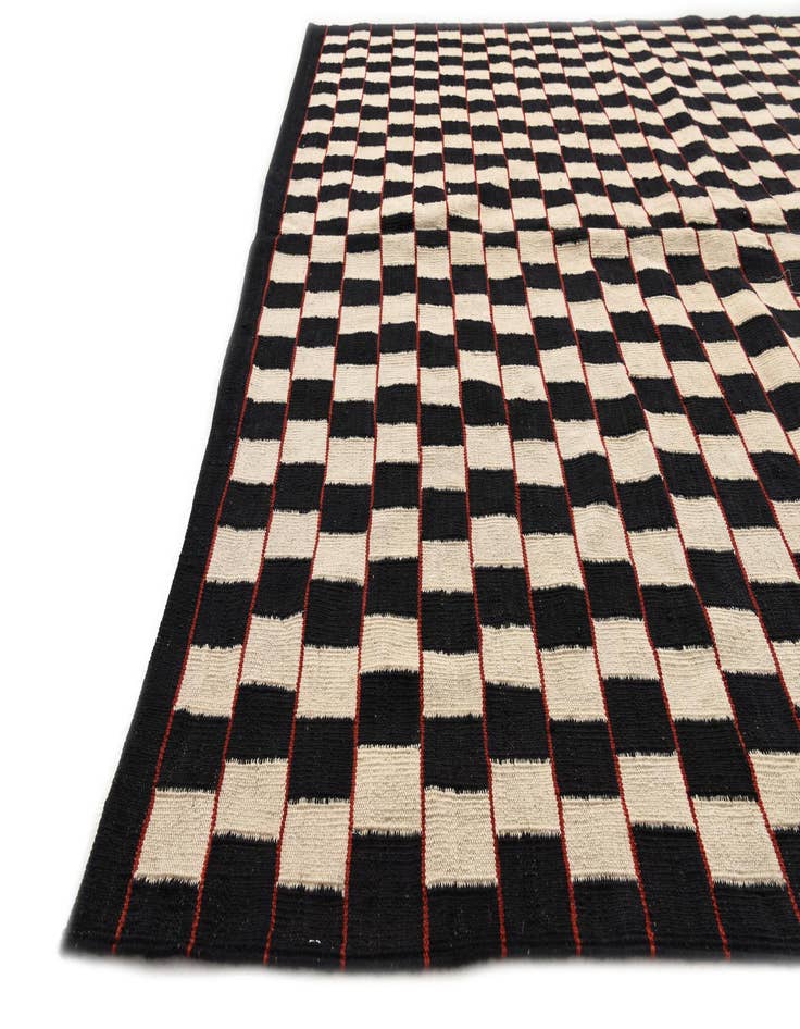 Detail image of 6' 7 x 9' 6  Hand Woven Kilim Modern Wool Rug