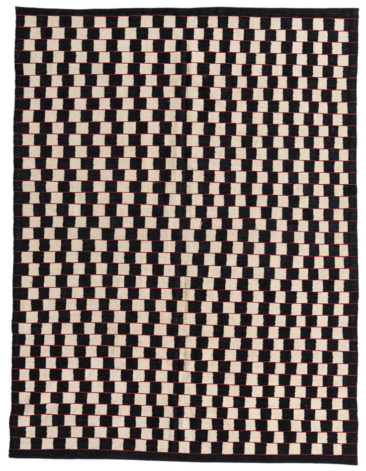 Detail image of 6' 7 x 9' 6 Hand Woven Kilim Modern Wool Rug