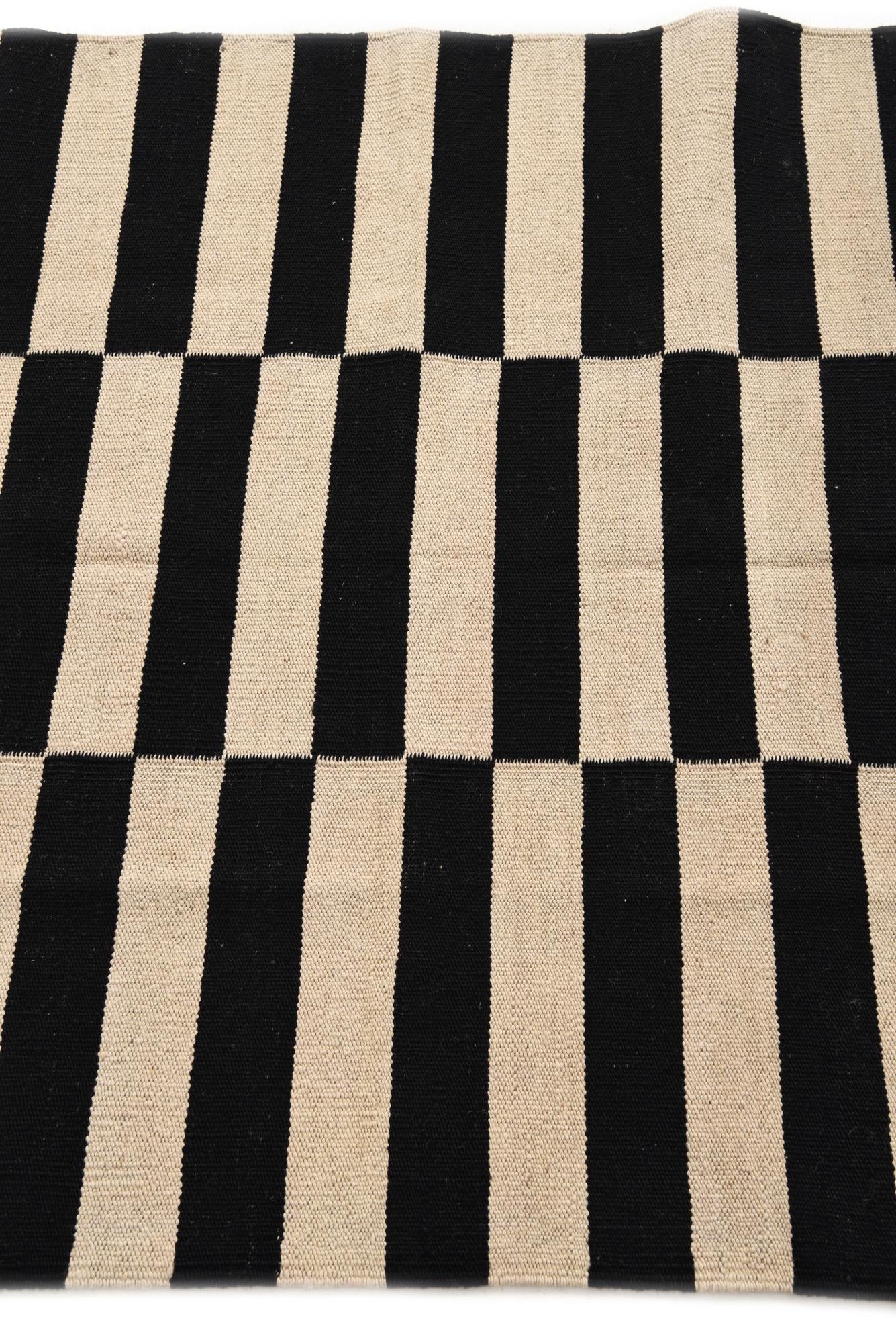 3' 4 x 4' 10 Hand Woven Kilim Modern Wool Rug