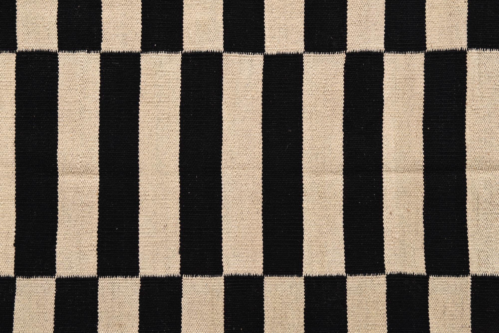 3' 4 x 4' 10 Hand Woven Kilim Modern Wool Rug