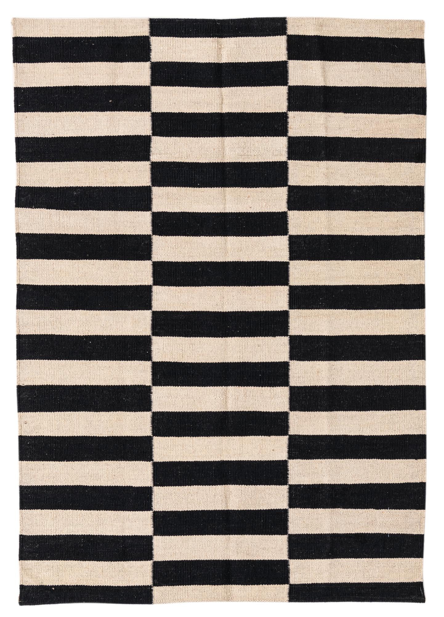 3' 4 x 4' 10 Hand Woven Kilim Modern Wool Rug