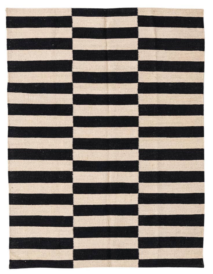 Detail image of 3' 4 x 4' 10 Hand Woven Kilim Modern Wool Rug