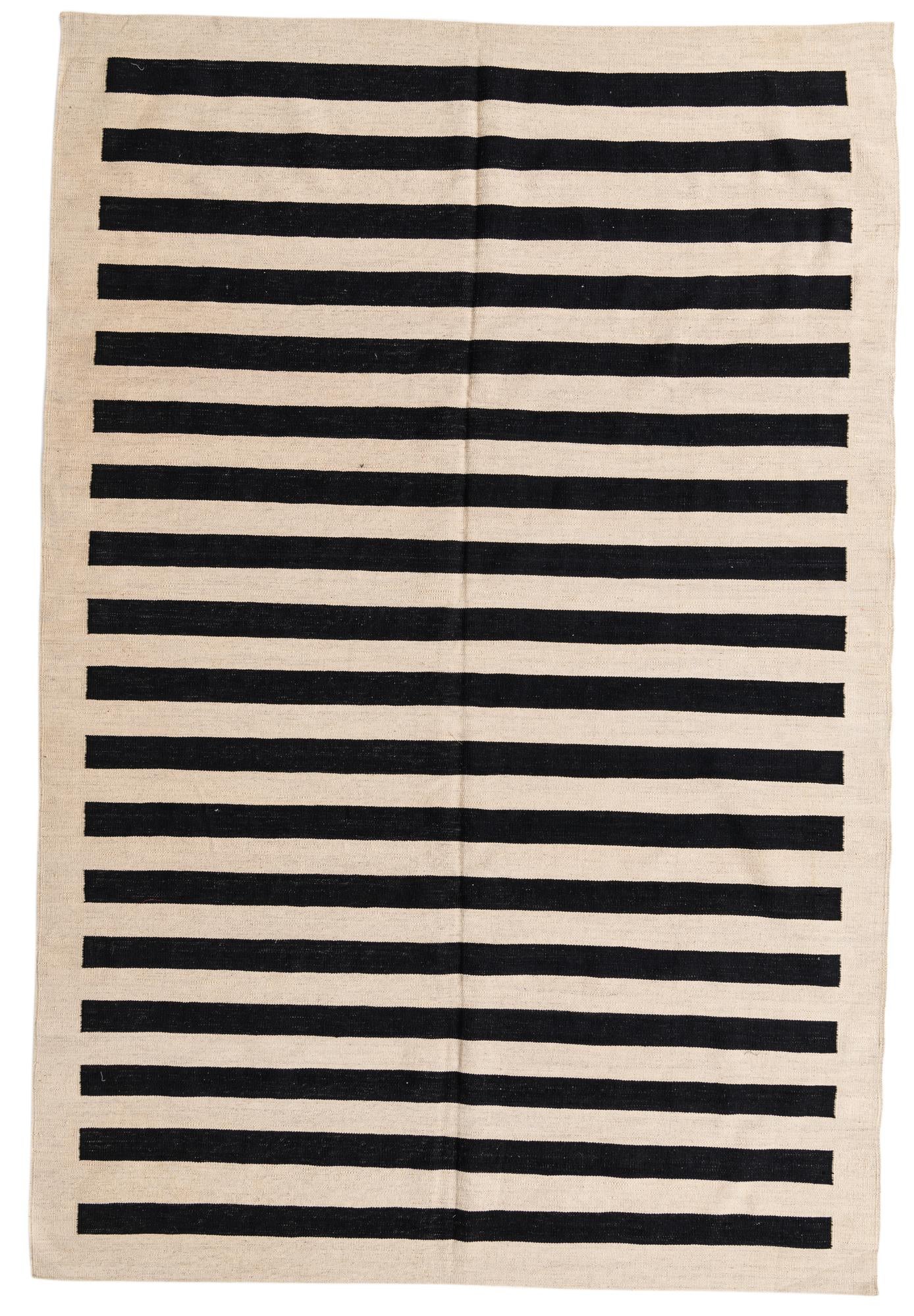 6' 8 x 9' 10 Hand Woven Kilim Modern Wool Rug