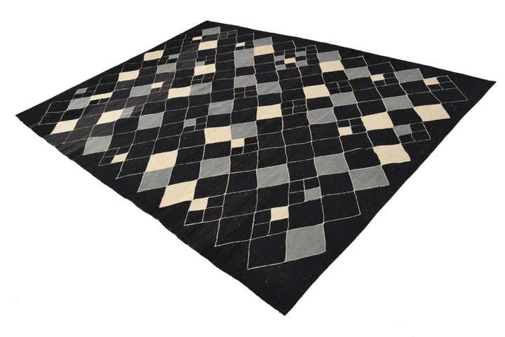 7' 2 x 9' 5 Hand Woven Kilim Modern Wool Rug