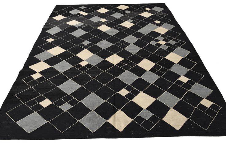 Detail image of 7' 2 x 9' 5 Hand Woven Kilim Modern Wool Rug
