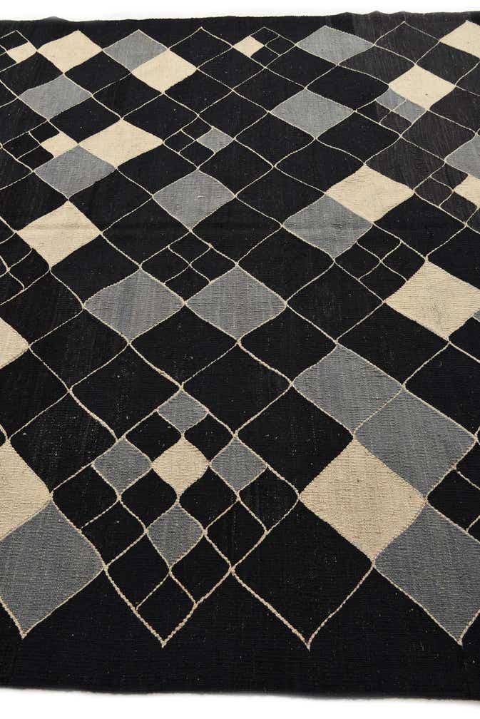 7' 2 x 9' 5 Hand Woven Kilim Modern Wool Rug