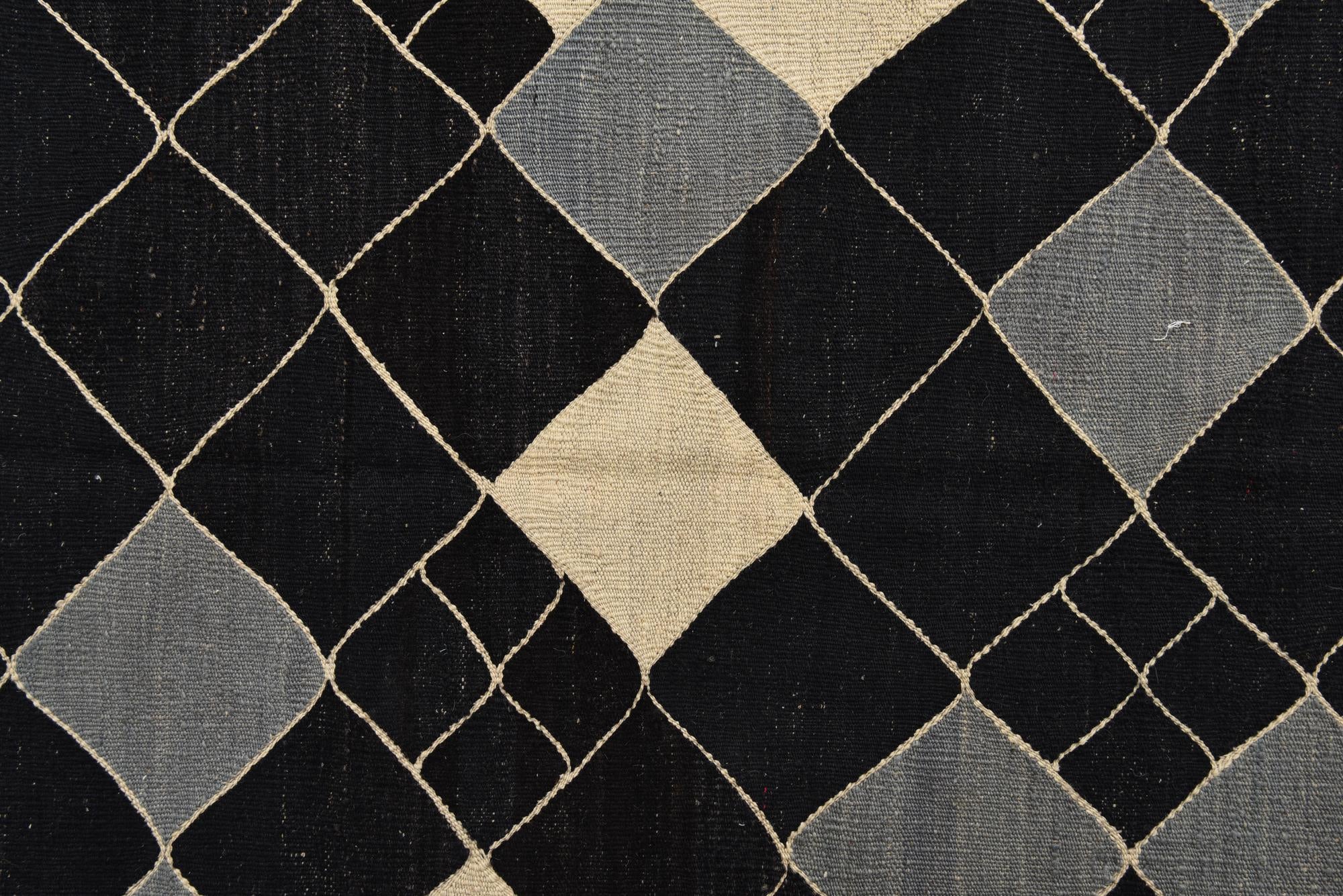 7' 2 x 9' 5 Hand Woven Kilim Modern Wool Rug