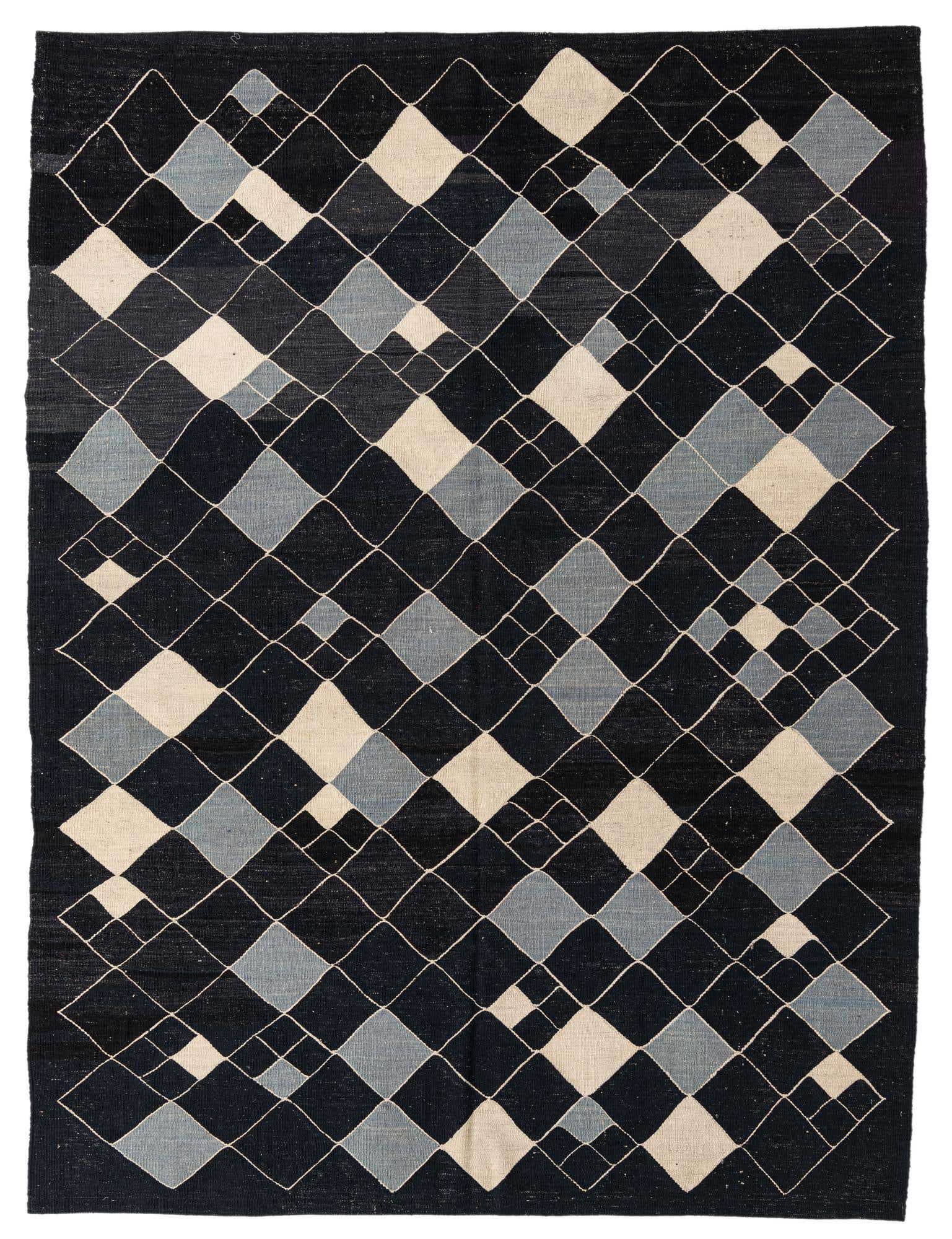 7' 2 x 9' 5 Hand Woven Kilim Modern Wool Rug