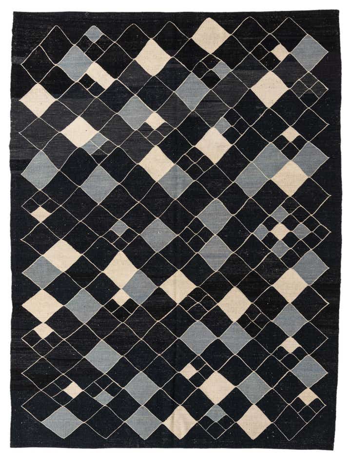 7' 2 x 9' 5 Hand Woven Kilim Modern Wool Rug