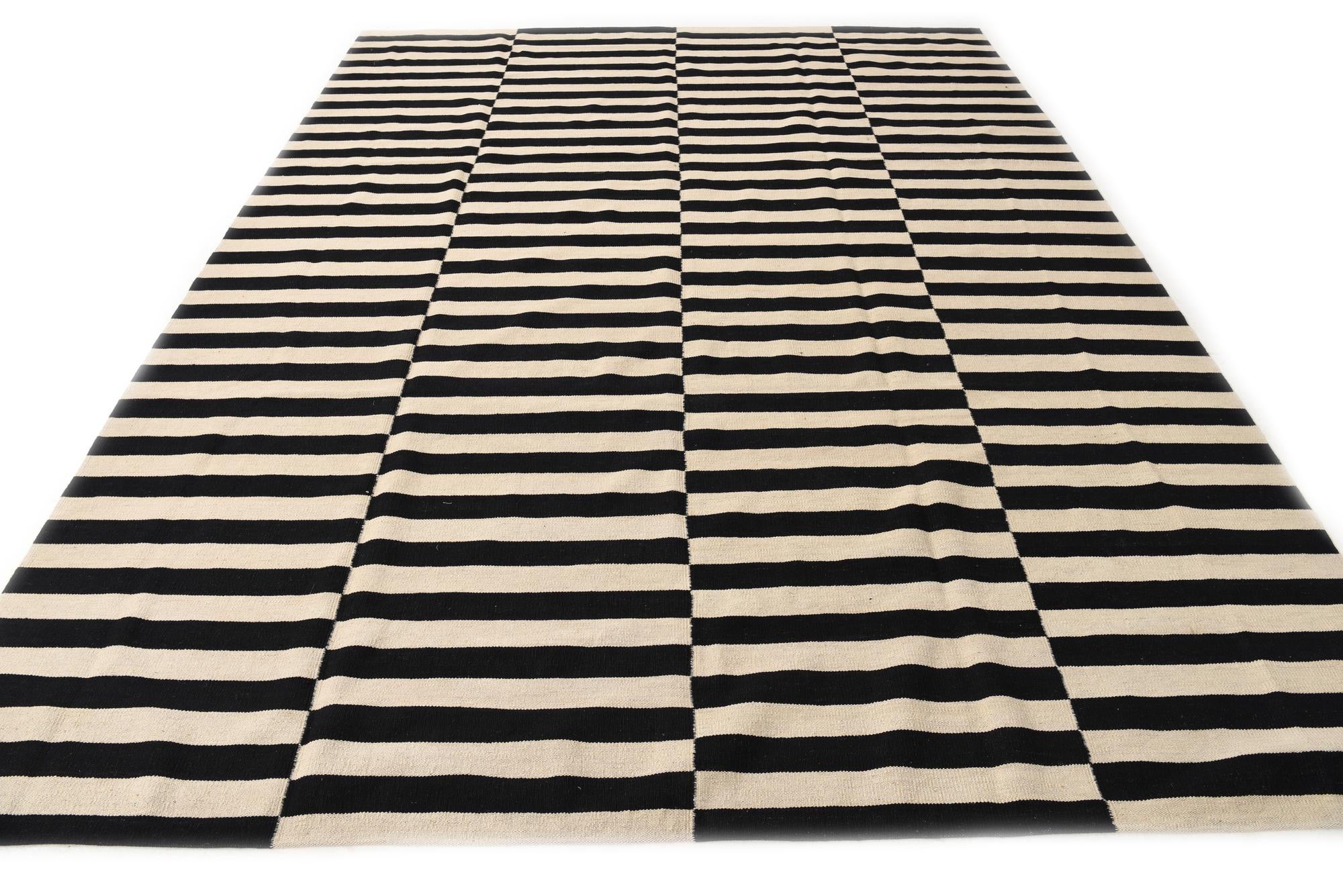 8' 7 x 11' 3 Hand Woven Kilim Modern Wool Rug