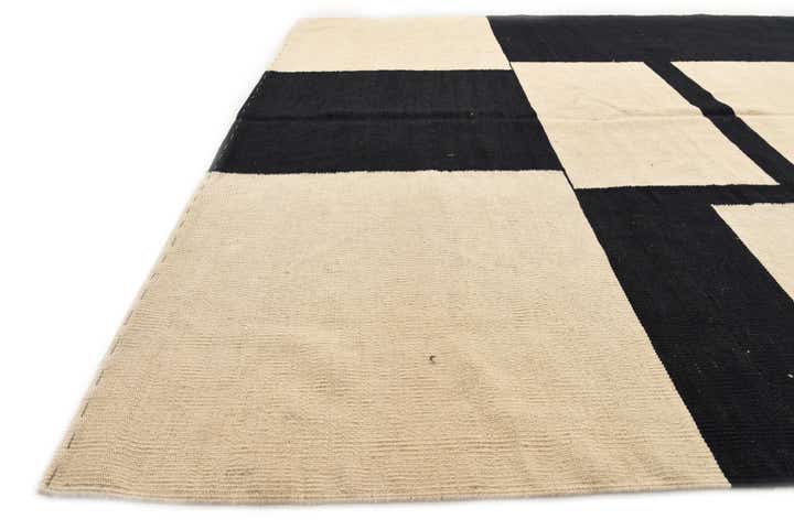 6' 4 x 9' 8 Hand Woven Kilim Modern Wool Rug