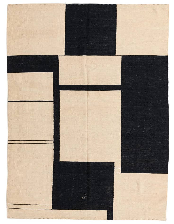 Detail image of 6' 4 x 9' 8 Hand Woven Kilim Modern Wool Rug
