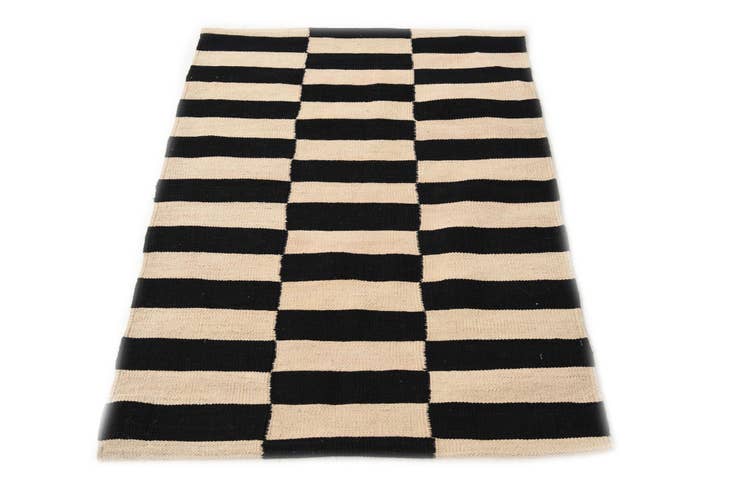 Detail image of 2' 8 x 3' 10 Hand Woven Kilim Modern Wool Rug