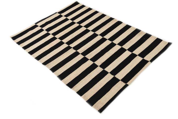 3' 4 x 4' 9 Hand Woven Kilim Modern Wool Rug