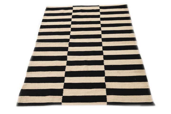 3' 4 x 4' 9 Hand Woven Kilim Modern Wool Rug