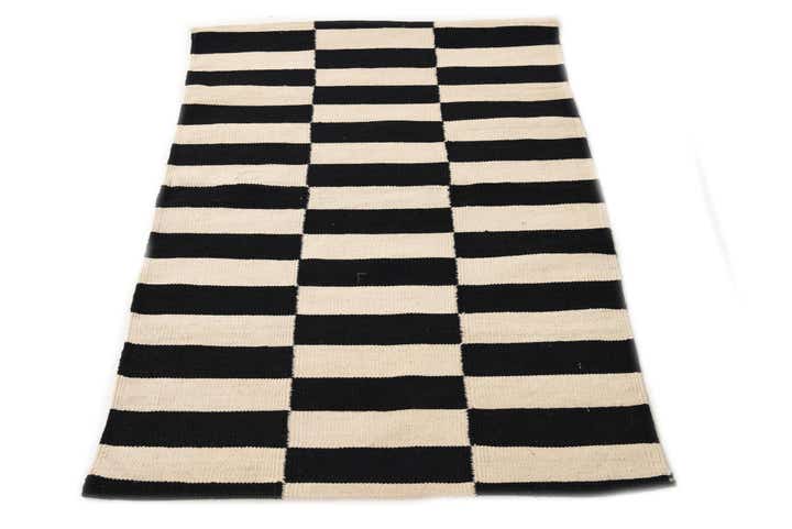 2' 8 x 3' 9 Hand Woven Kilim Modern Wool Rug