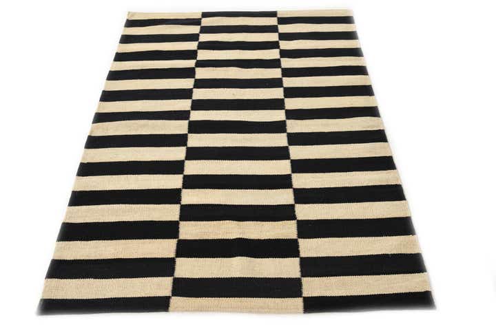 3' 5 x 4' 10 Hand Woven Kilim Modern Wool Rug