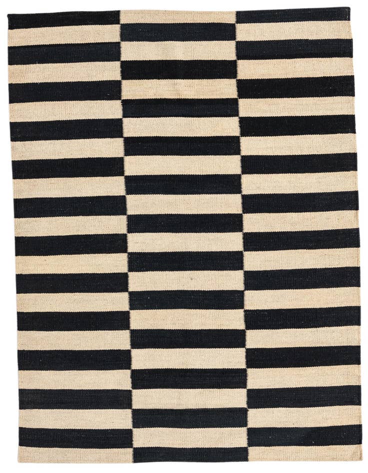 Detail image of 3' 5 x 4' 10 Hand Woven Kilim Modern Wool Rug