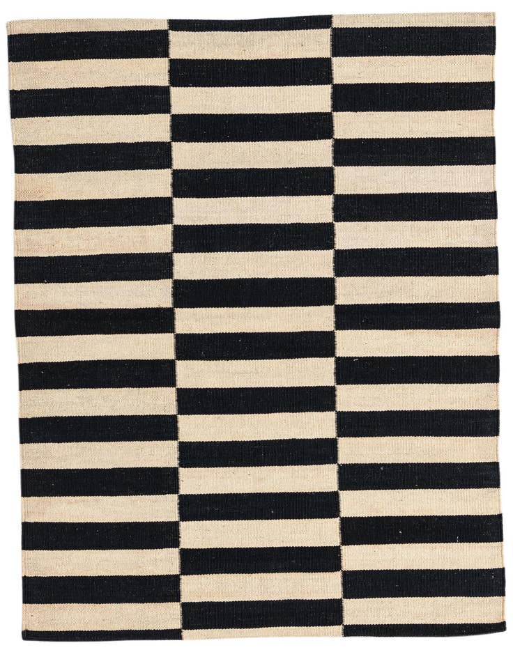 Detail image of 3' 5 x 4' 8 Hand Woven Kilim Modern Wool Rug