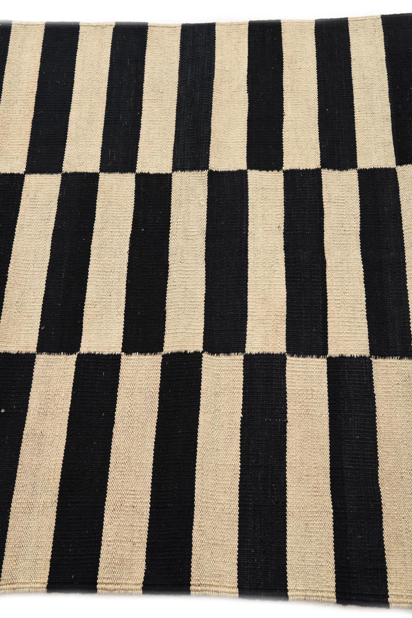 3' 4 x 4' 10 Hand Woven Kilim Modern Wool Rug