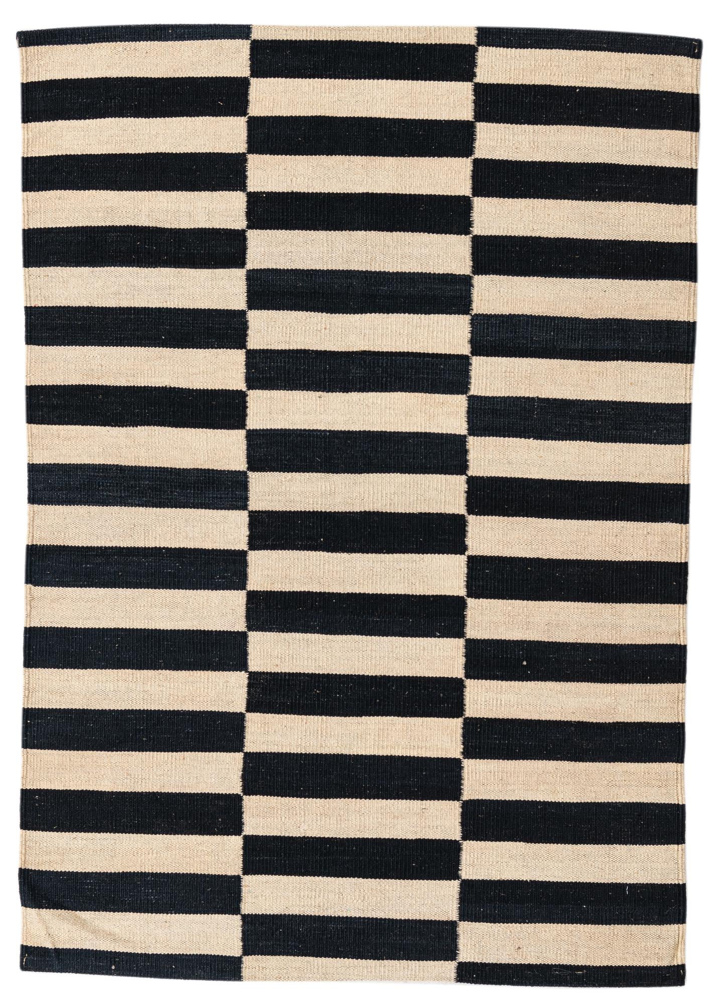 3' 4 x 4' 10 Hand Woven Kilim Modern Wool Rug