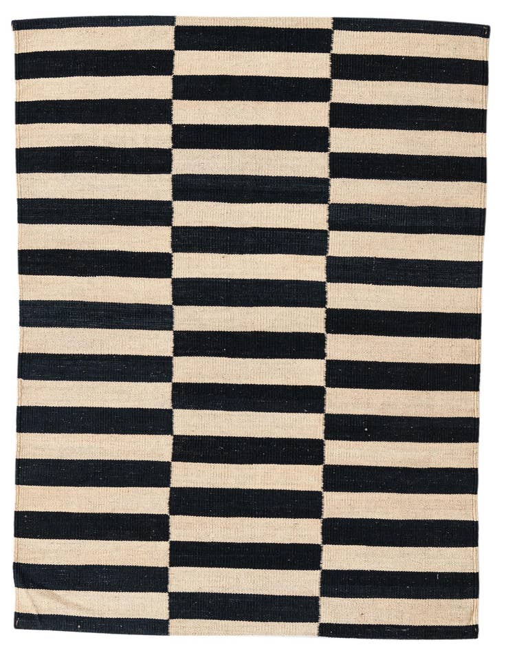Detail image of 3' 4 x 4' 10 Hand Woven Kilim Modern Wool Rug