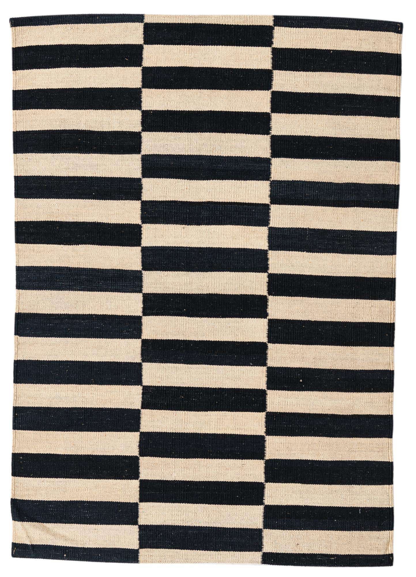 3' 4 x 4' 10 Hand Woven Kilim Modern Wool Rug