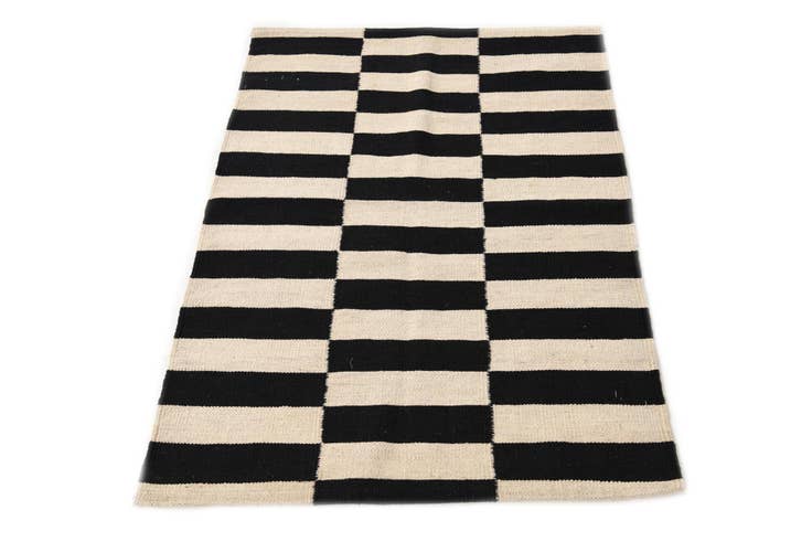 Detail image of 2' 8 x 3' 10 Hand Woven Kilim Modern Wool Rug
