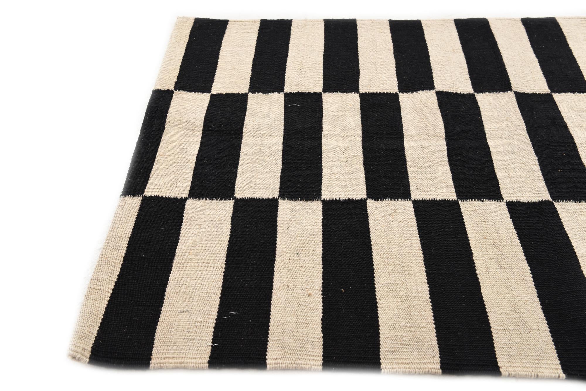 2' 8 x 3' 10 Hand Woven Kilim Modern Wool Rug