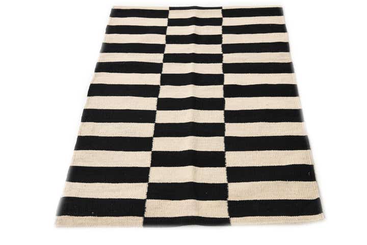 2' 8 x 3' 9 Hand Woven Kilim Modern Wool Rug
