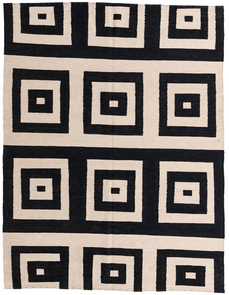 Detail image of 7' x 9' 6 Hand Woven Kilim Modern Wool Rug