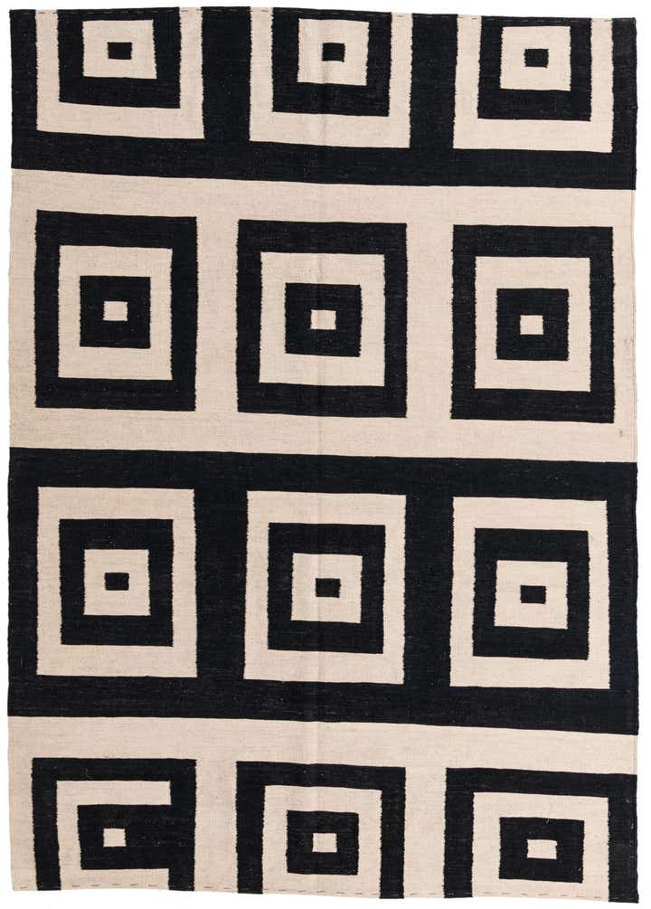 7' x 9' 6 Hand Woven Kilim Modern Wool Rug