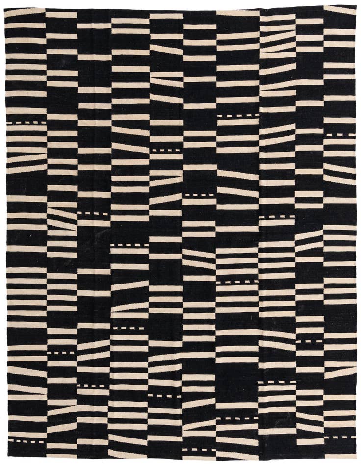 Detail image of 8' 6 x 9' 10 Hand Woven Kilim Modern Wool Rug