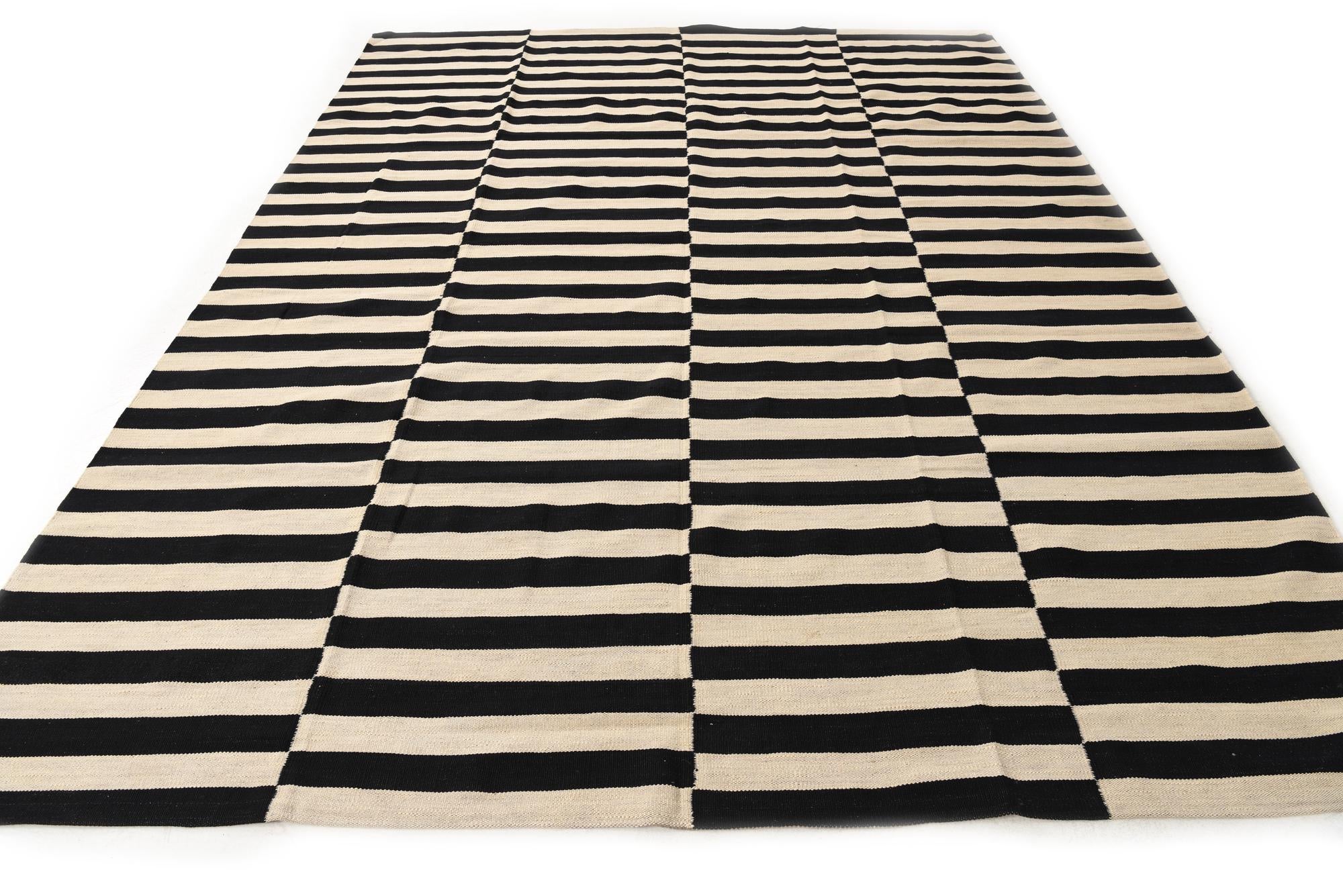 8' 3 x 11' 3 Hand Woven Kilim Modern Wool Rug