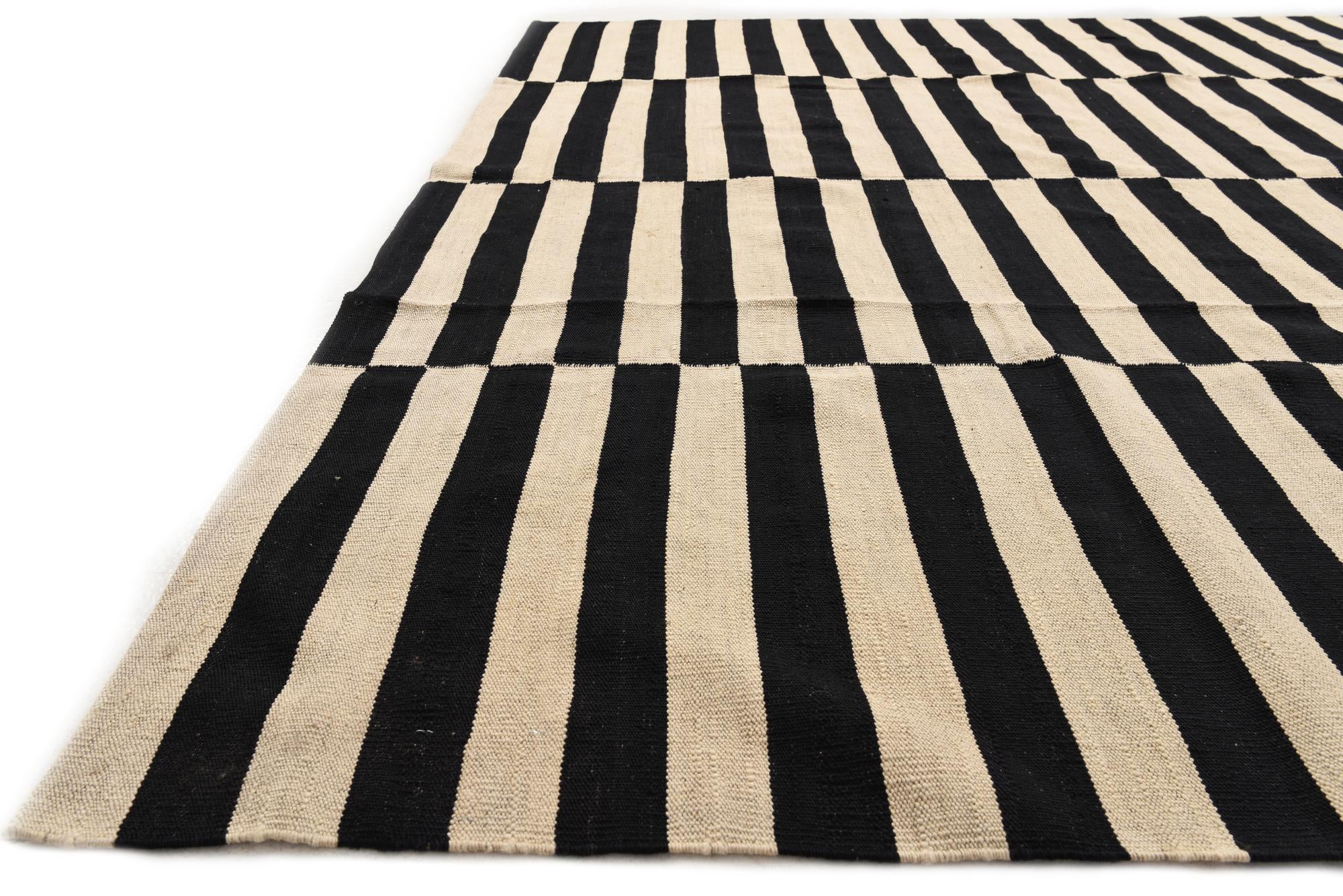8' 3 x 11' 3 Hand Woven Kilim Modern Wool Rug