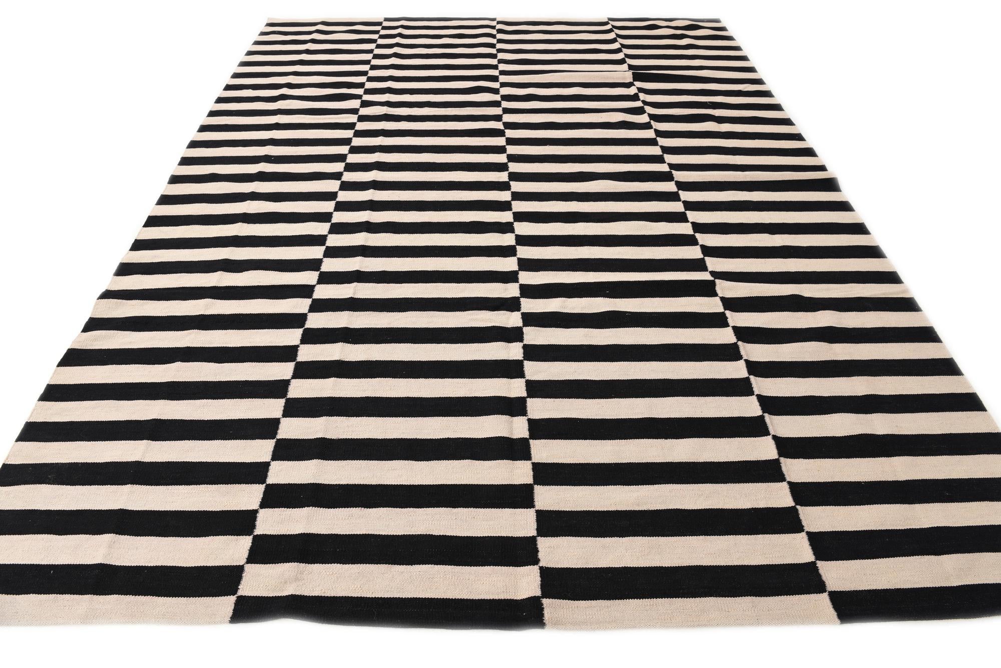 8' 1 x 10' 9 Hand Woven Kilim Modern Wool Rug