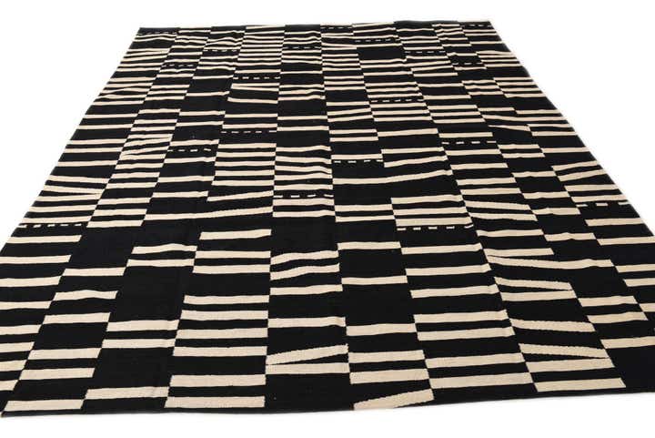 7' 4 x 9' 10 Hand Woven Kilim Modern Wool Rug