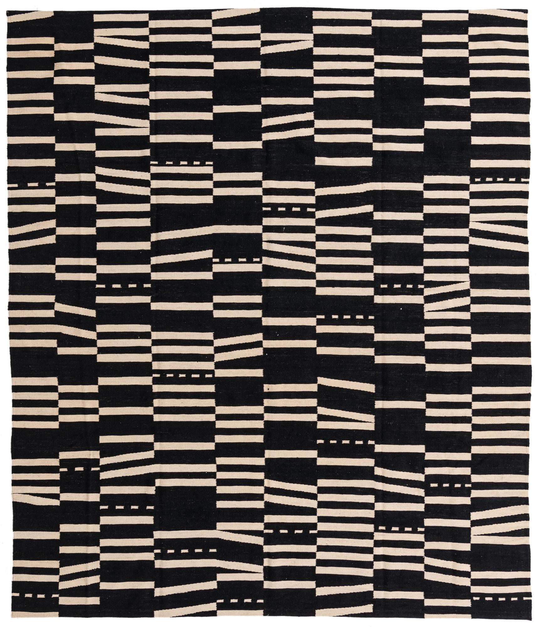 7' 4 x 9' 10 Hand Woven Kilim Modern Wool Rug